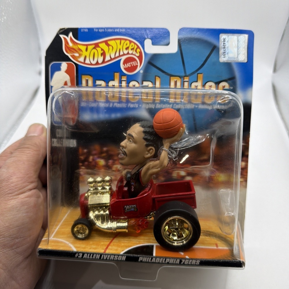 1998 Allen Iverson Radical Rides Hot Wheels 76ers Sixers #3 NBA Mattel Hoops NEW